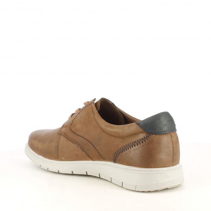 Zapatos sport Vicmart marrones con cordones talón negro - Querol online