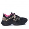 Sabatilles esport Xti negres amb detalls de purpurina i animal print