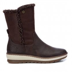 Botines planos Xti marrones con suela de dos colores - Querol online