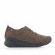 Zapatos cuña Amarpies marrones de cuña media y cordones elásticos - Querol online