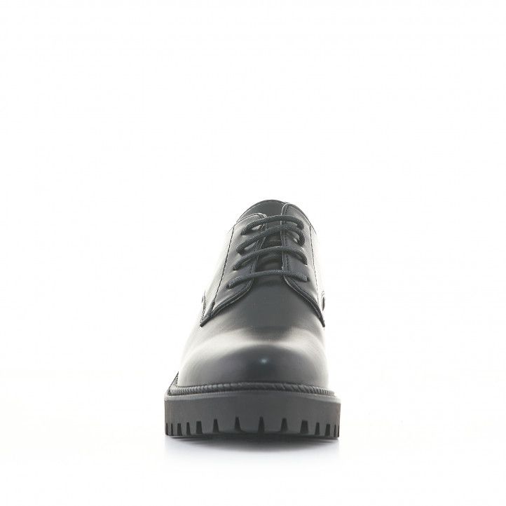 Zapatos tacón Owel negros estilo bluchers con cordones - Querol online