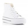 Botines plataforma John Smith blancos de polipiel con cordones