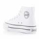 Botines plataforma John Smith blancos de polipiel con cordones - Querol online