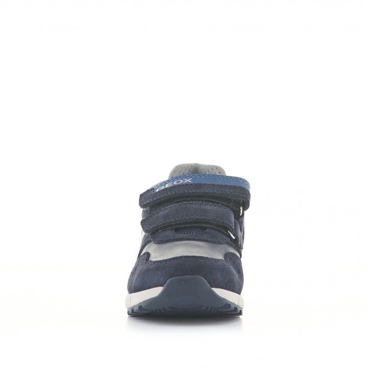 Sabatilles esport Geox blaves i grises de pell amb velcros - Querol online