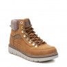 Botins plans Xti marrons amb cordons i detall tèxtil al turmell