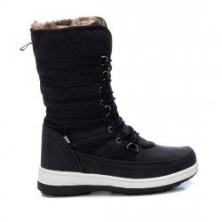Botas planas Xti negras de caña alta con pelo interior - Querol online