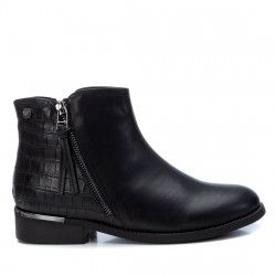 Botines planos Xti negros con estampado cocodrilo en la parte trasera - Querol online