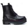 Botines plataforma Xti negros de cordones con detalles rojos