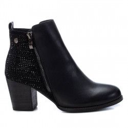 Botines tacón Xti negros con detalle brillante lateral - Querol online