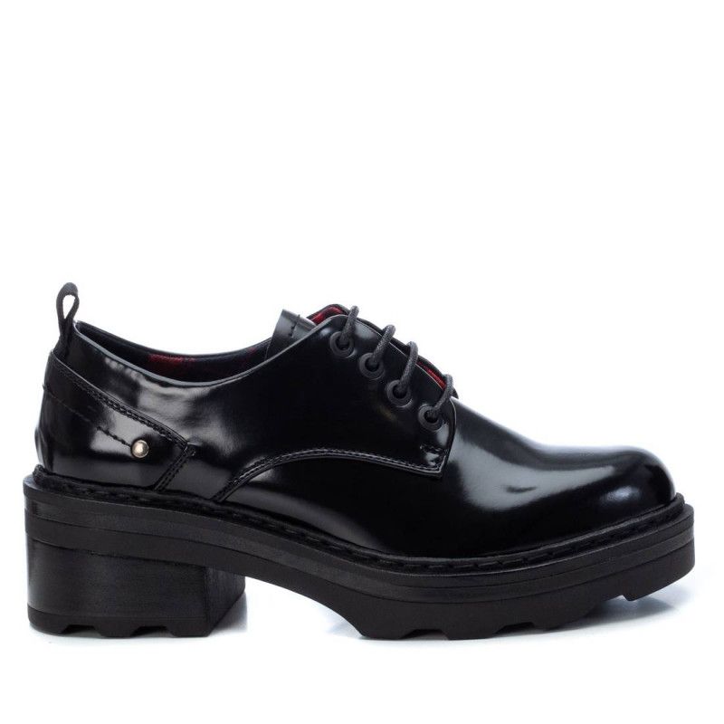 Zapatos Negros De Cordones Con Estampado Xti | Querol