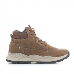 Botines Wrangler marrón osucro de piel con cordones - Querol online