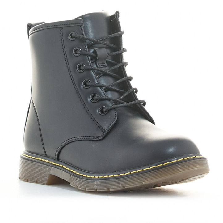 Botins K-TINNI de color negre amb cordons i cremallera al lateral - Querol online