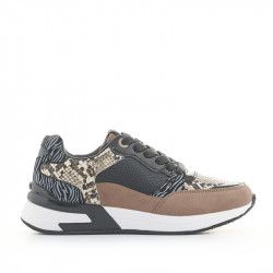 Sabatilles esportives Mustang marrons, negres i grises amb diferents estampats animal print - Querol online