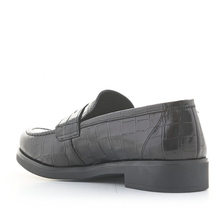 Zapatos tacón Redlove aphra negros de piel estampado cocodrilo - Querol online