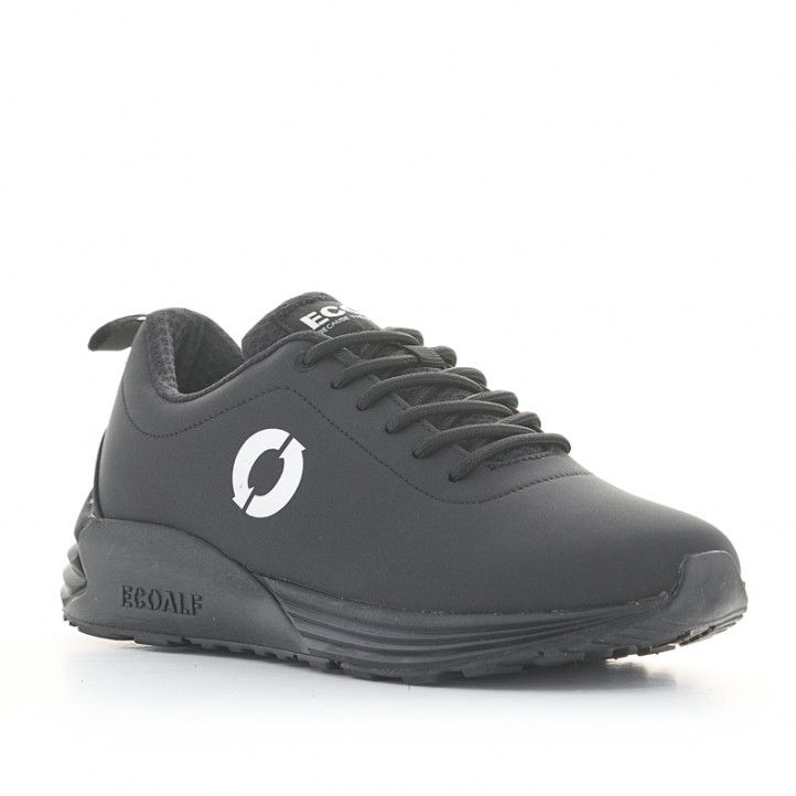 Zapatillas deportivas ECOALF negras con detalle en blanco - Querol online