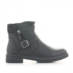 Botins plans Owel arusha negres amb sivella i cremallera decoratives - Querol online