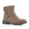 Botines planos Owel arusha marrones con hebilla y cremallera decorativas