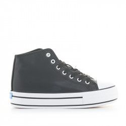 Botins plataforma Mustang negres de pell sintètica amb plataforma - Querol online