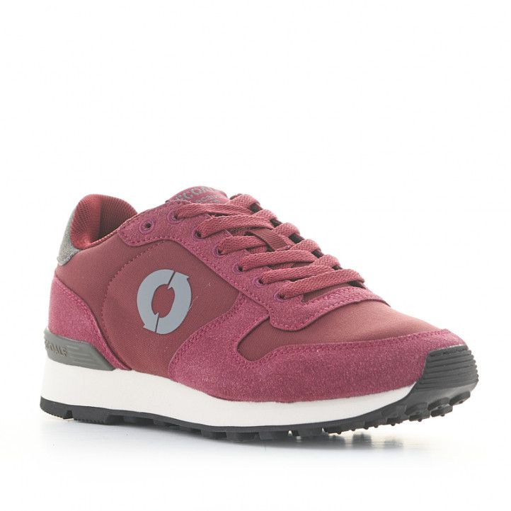 Zapatillas deportivas ECOALF rojas de cordones con suela blanca y detalle gri - Querol online