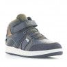 Botines Lois azules con detalles verdes y amarillos, cordones y velcro