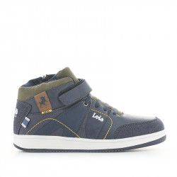 Botines Lois azules con detalles verdes y amarillos, cordones y velcro - Querol online