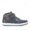 Botines Lois azules con detalles verdes y amarillos, cordones y velcro