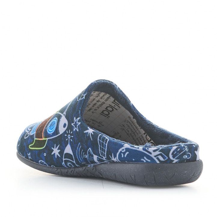 Zapatillas casa Vul·ladi azules con estampado espacial - Querol online