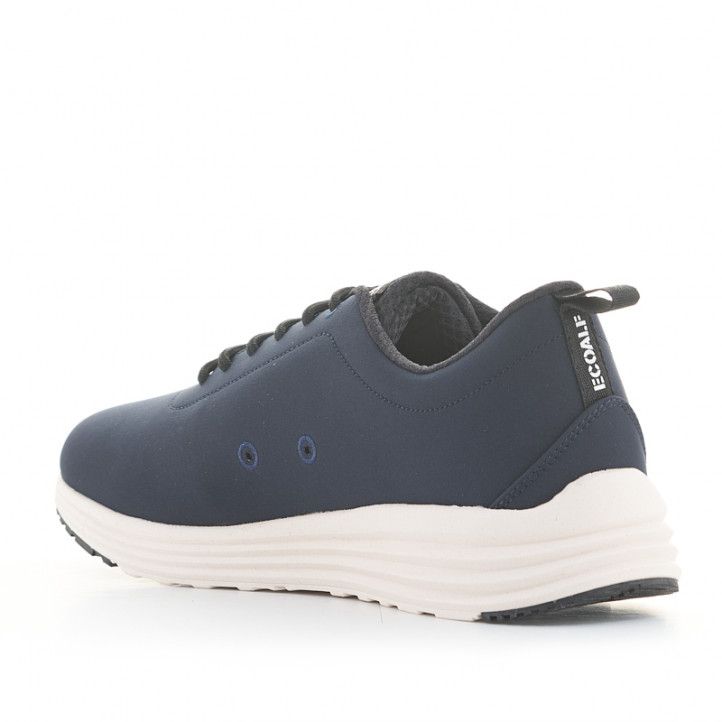 Zapatillas deportivas ECOALF azules con cordones negros y suela blanca - Querol online