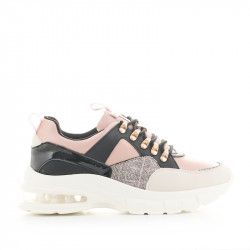 Zapatillas deportivas Maria Mare negras, rosas y blancas con plataforma - Querol online